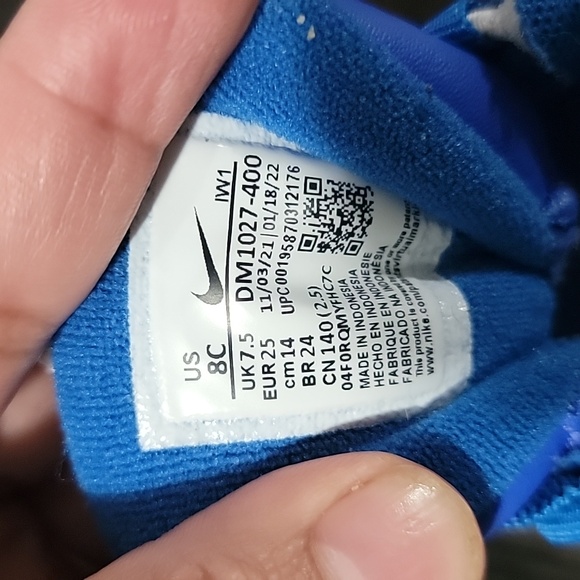 Nike Kids Blue and White Sneakers - Picture 3 of 5